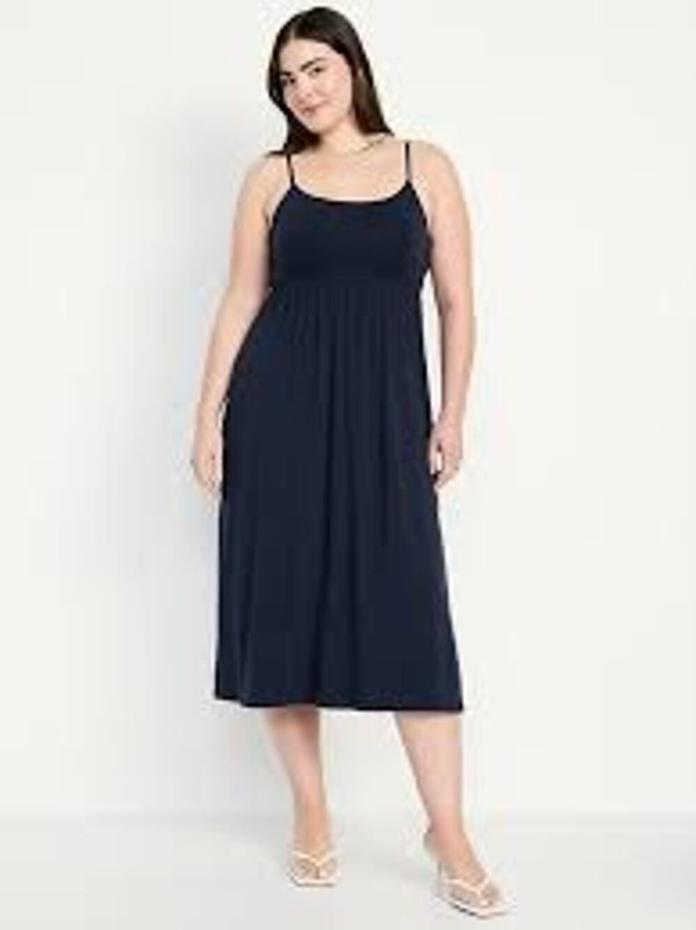 Old Navy Fit & Flare Cami Midi Dress XL navy blue